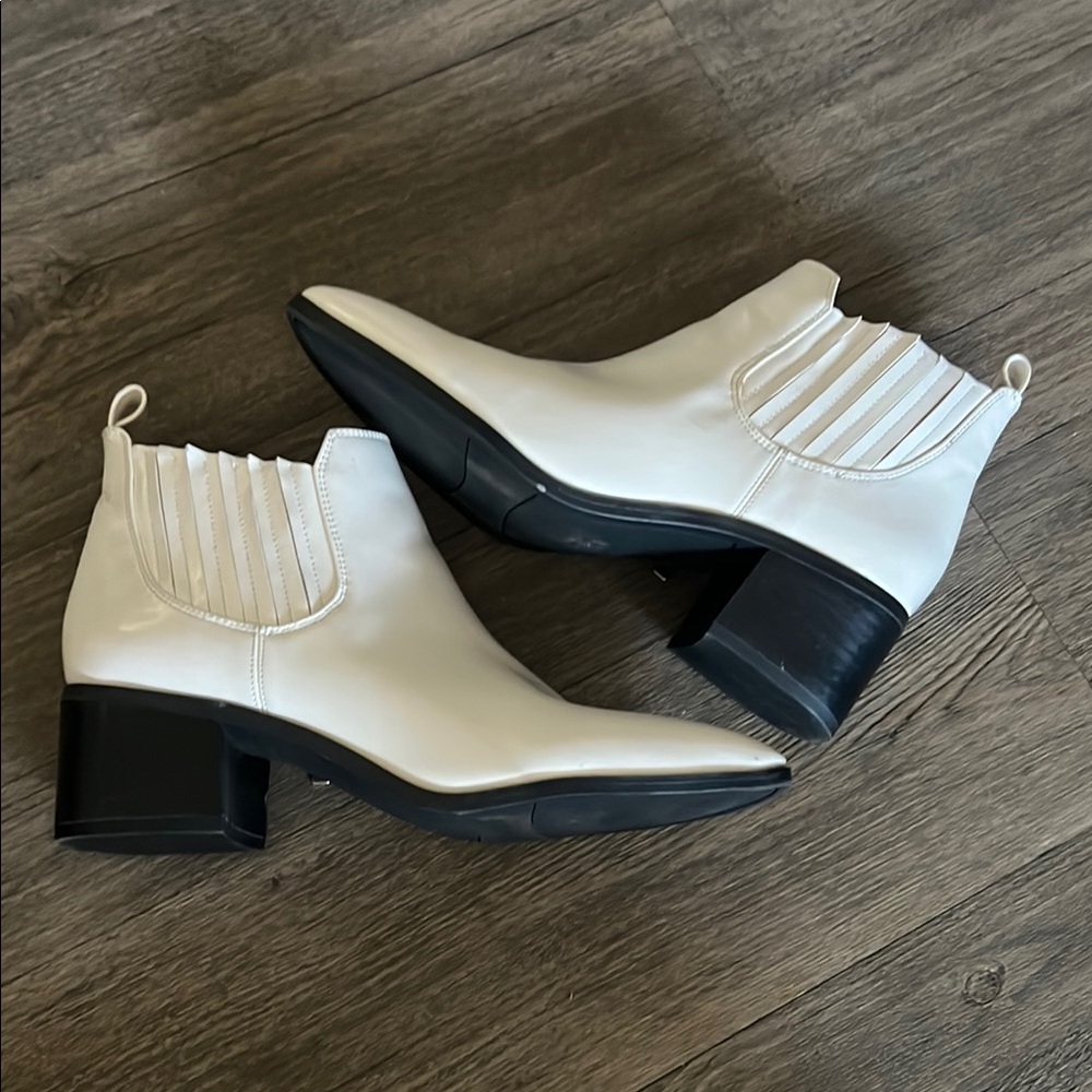 Franco Sarto Women's White Ankle Boots